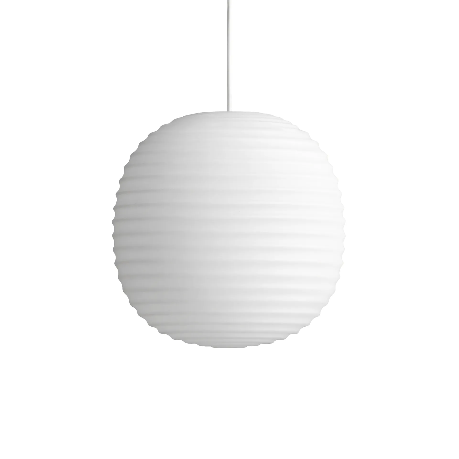 Lantern pendant lamp small, Frosted white opal glass New Works