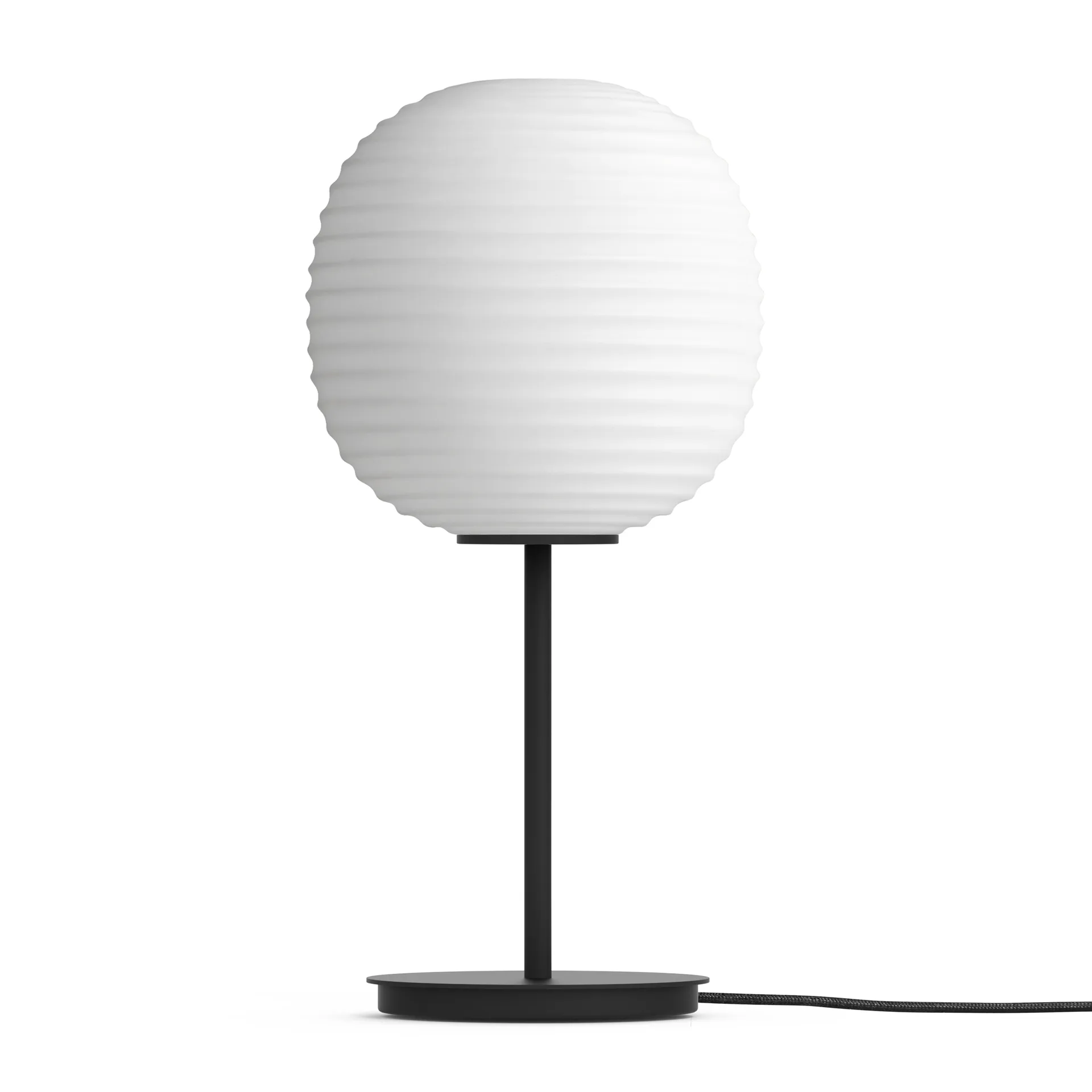 Lantern table lamp small, Frosted white opal glass New Works