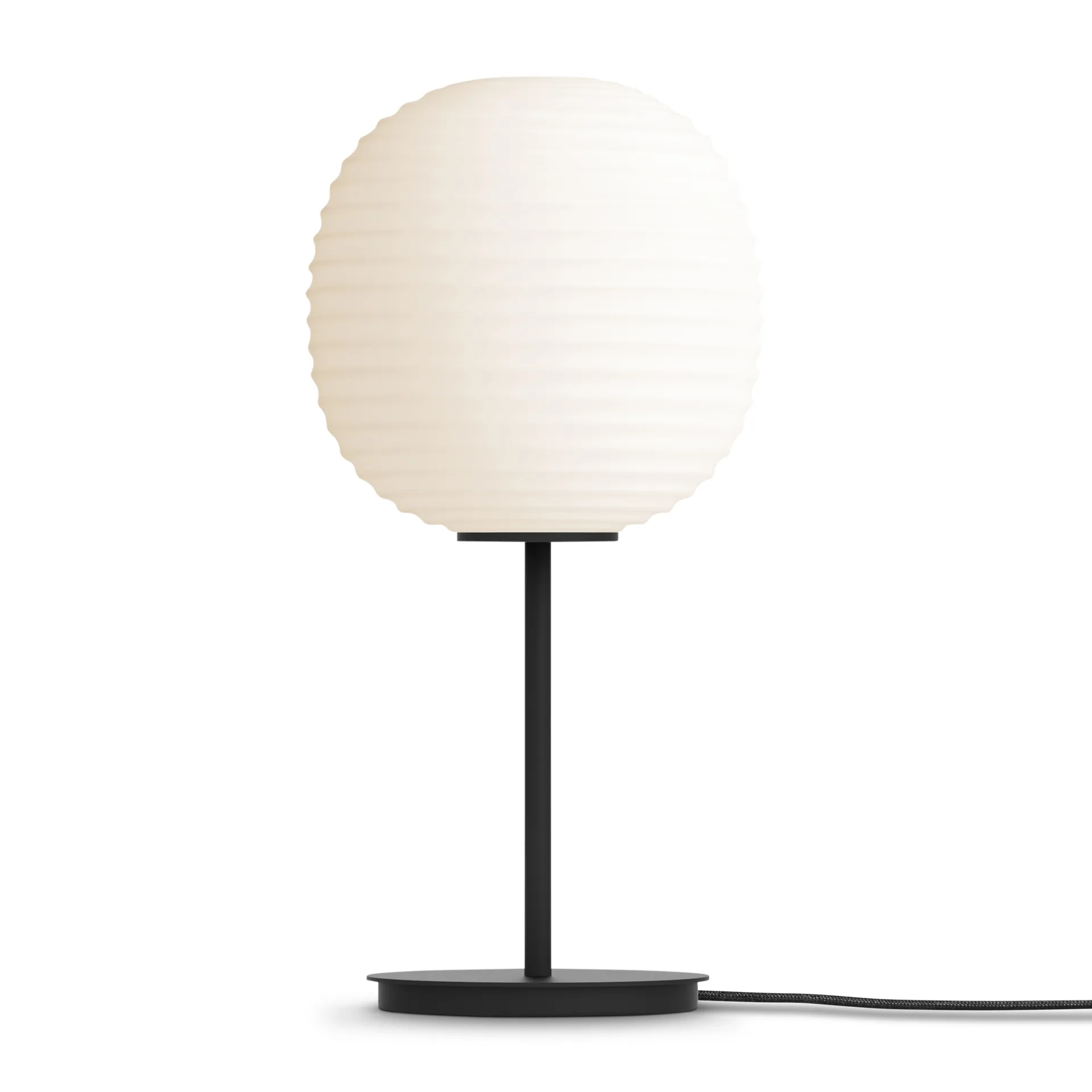 Lantern table lamp small, Frosted white opal glass New Works