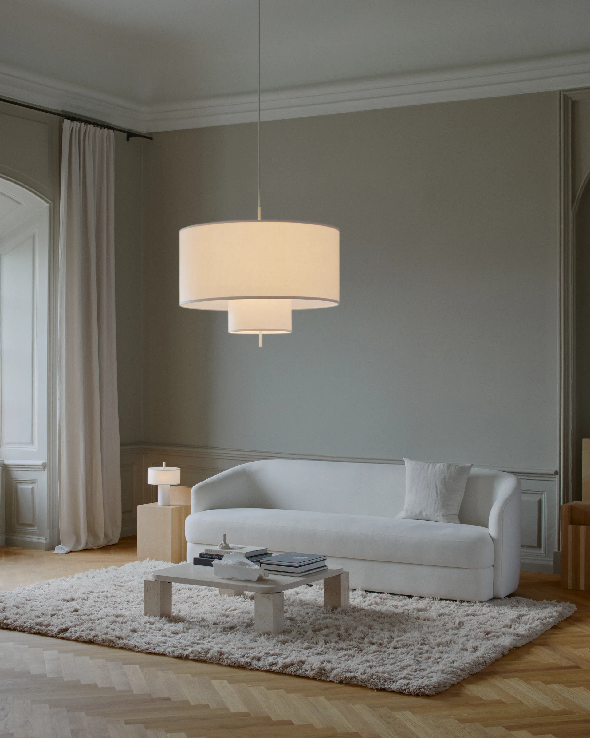 Margin pendant ceiling lamp Ø90 cm, White New Works