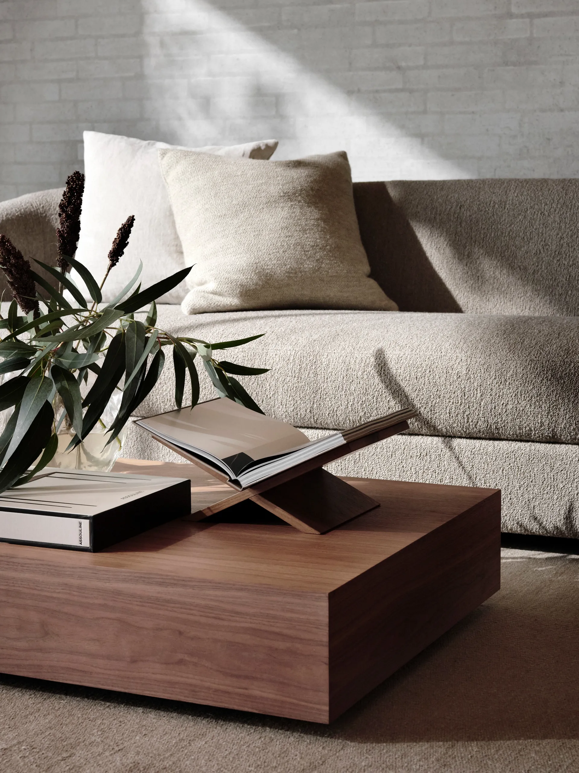 Mass Wide coffee table, Walnut New Works