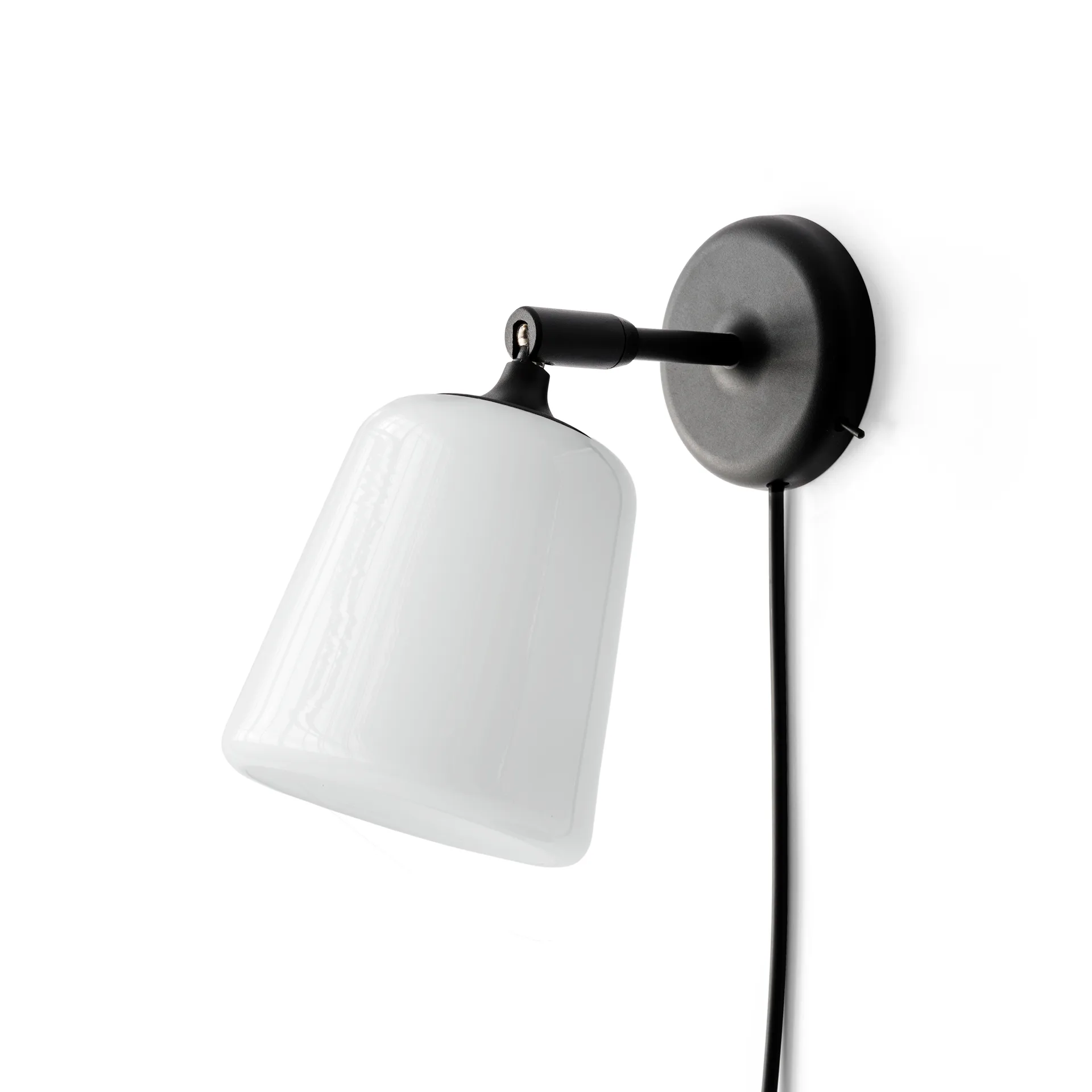Material wall lamp, White opal glass New Works