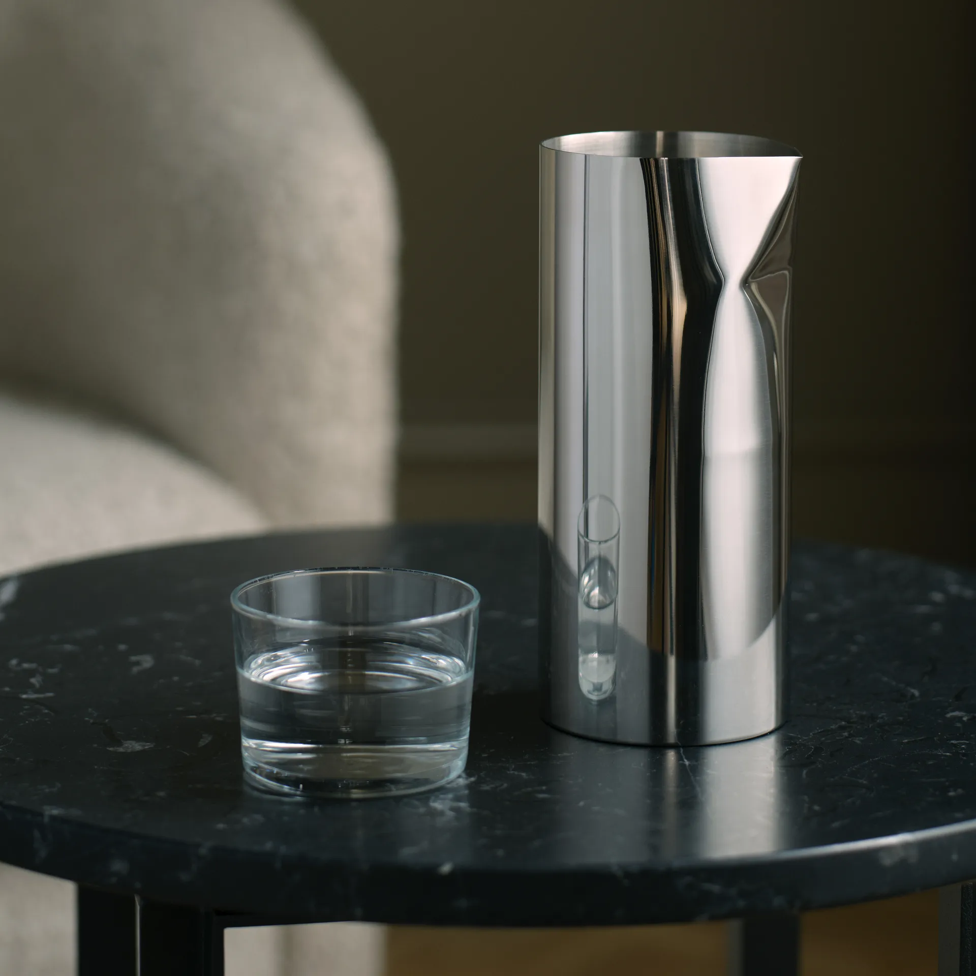 Pleat carafe, Stainless steel New Works