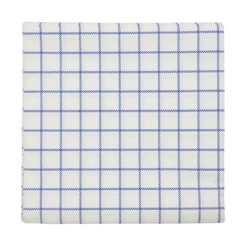 Check napkins 20x20 cm, Blue Nicolas Vahé