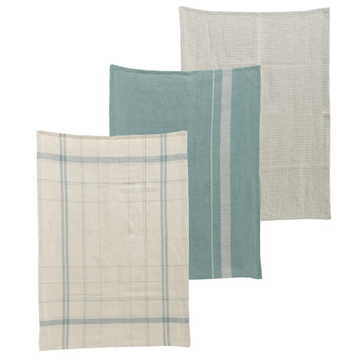 Linen kitchen towel 3-pack - beige-green - Nicolas Vahé