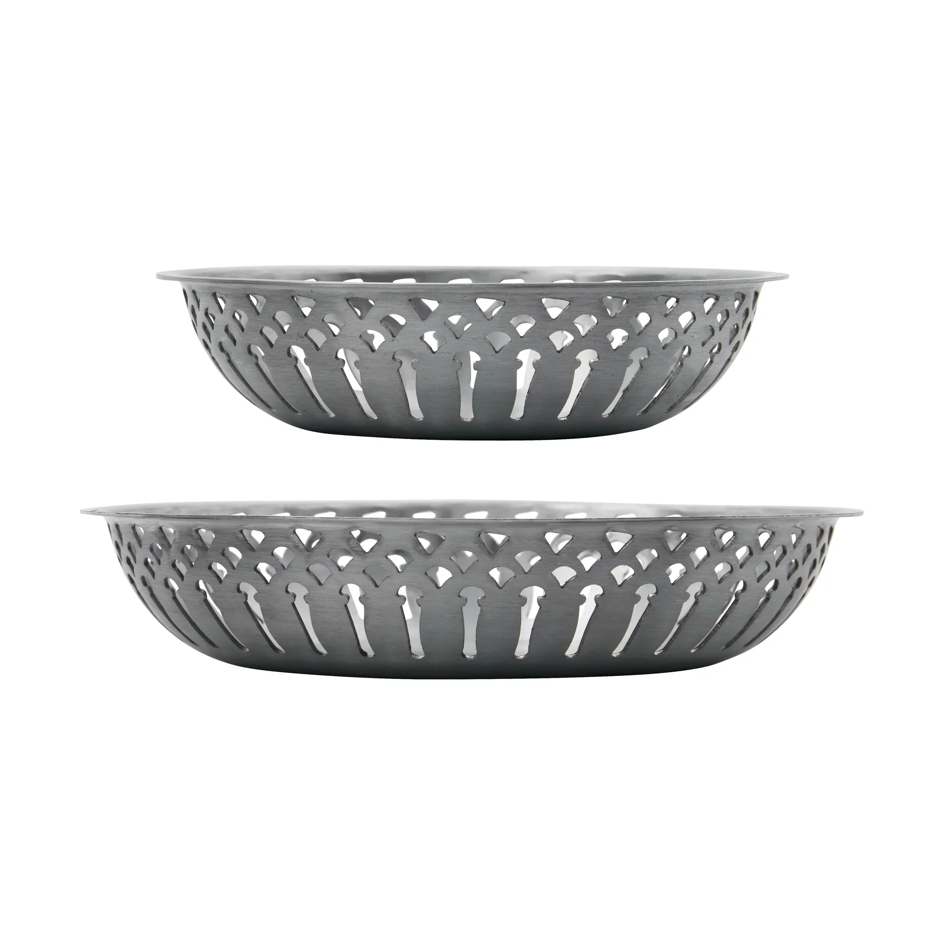 Nicolas Vahé bread basket 2 pieces, Antique silver finish Nicolas Vahé