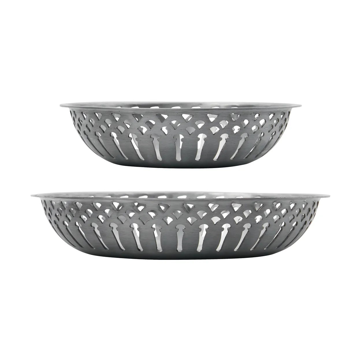 Nicolas Vahé bread basket 2 pieces Antique silver finish