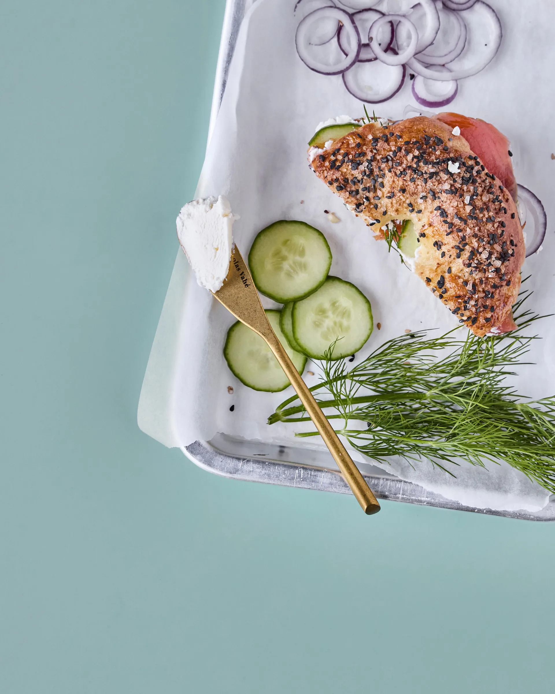 Nicolas Vahé butter knife 4-pack, Antique gold finish Nicolas Vahé