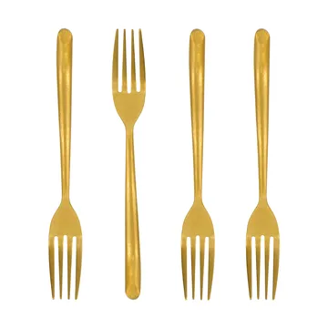 Nicolas Vahé cake fork 4-pack - Antique gold finish - Nicolas Vahé