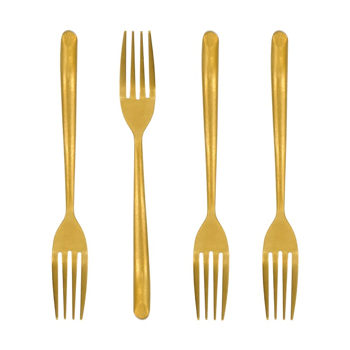 Nicolas Vahé cake fork 4-pack - Antique gold finish - Nicolas Vahé