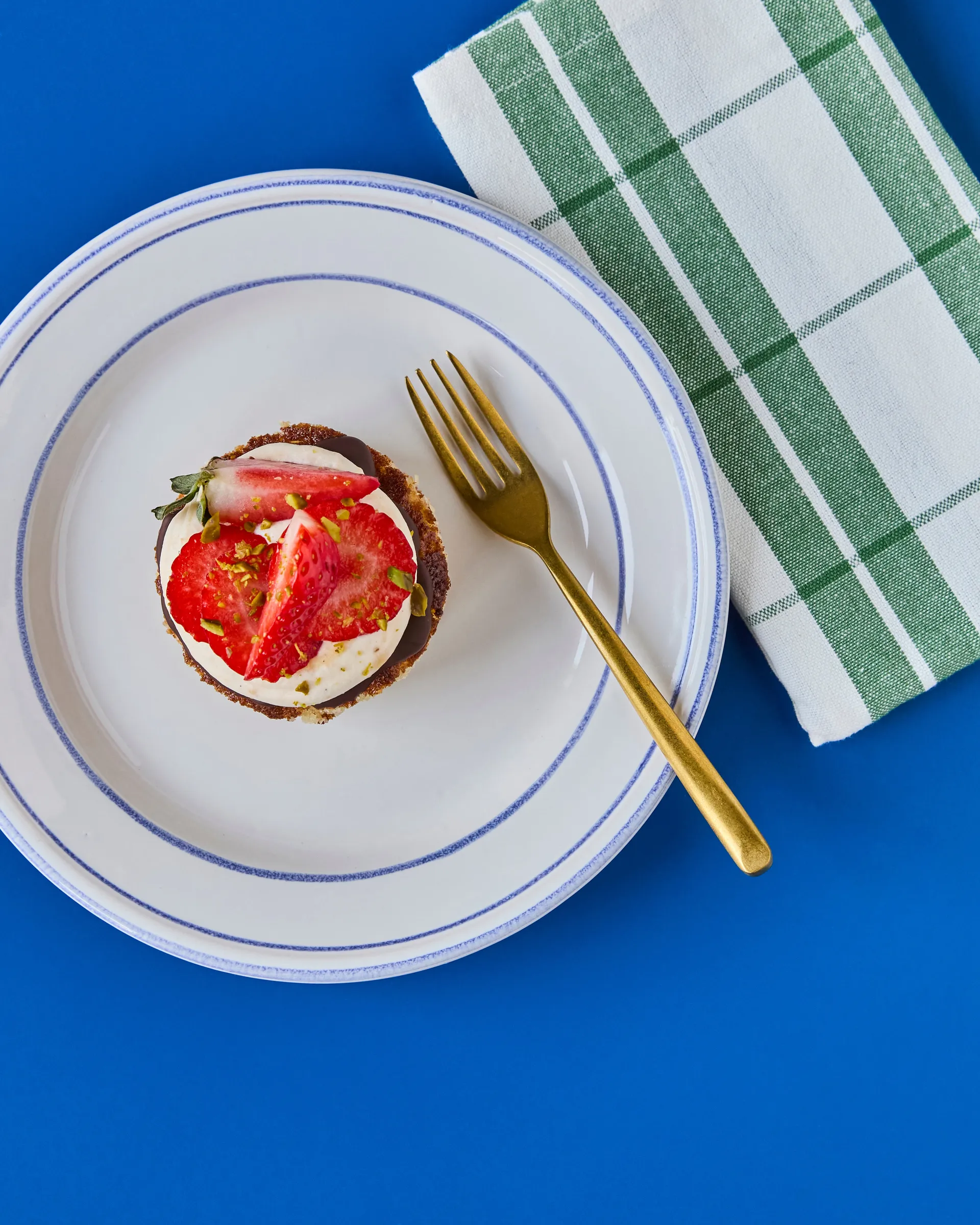 Nicolas Vahé cake fork 4-pack, Antique gold finish Nicolas Vahé