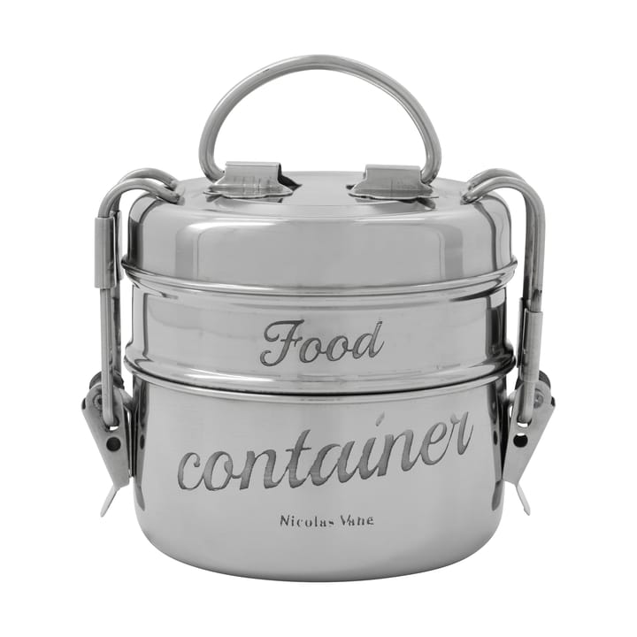 Nicolas Vahé lunchbox 2 pieces - Silver finish, Ø10 cm - Nicolas Vahé