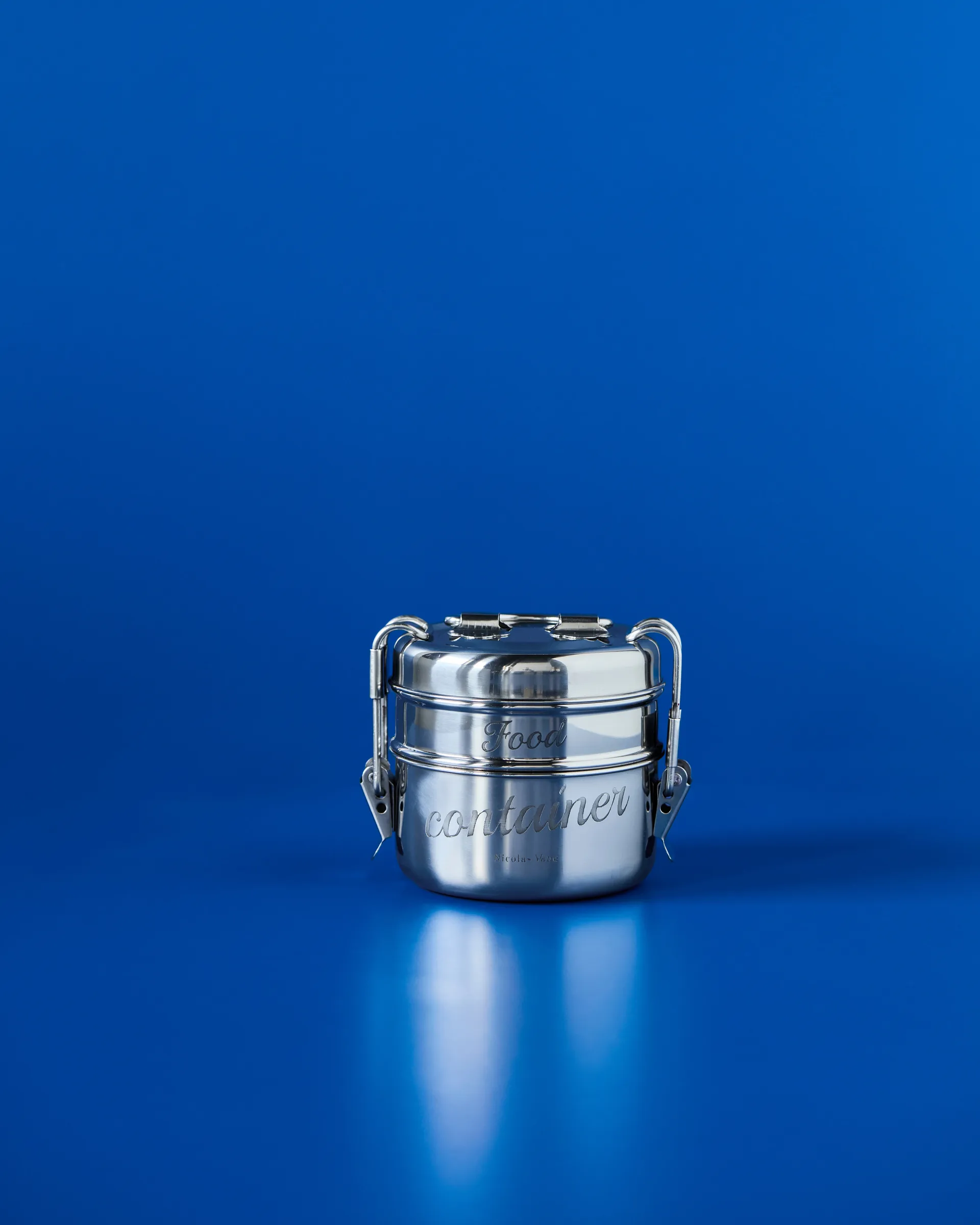 Nicolas Vahé lunchbox 2 pieces, Silver finish, Ø10 cm Nicolas Vahé