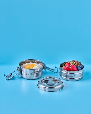 Nicolas Vahé lunchbox 2 pieces - Silver finish, Ø10 cm - Nicolas Vahé
