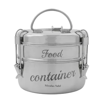 Nicolas Vahé lunchbox 2 pieces - Silver finish, Ø18 cm - Nicolas Vahé