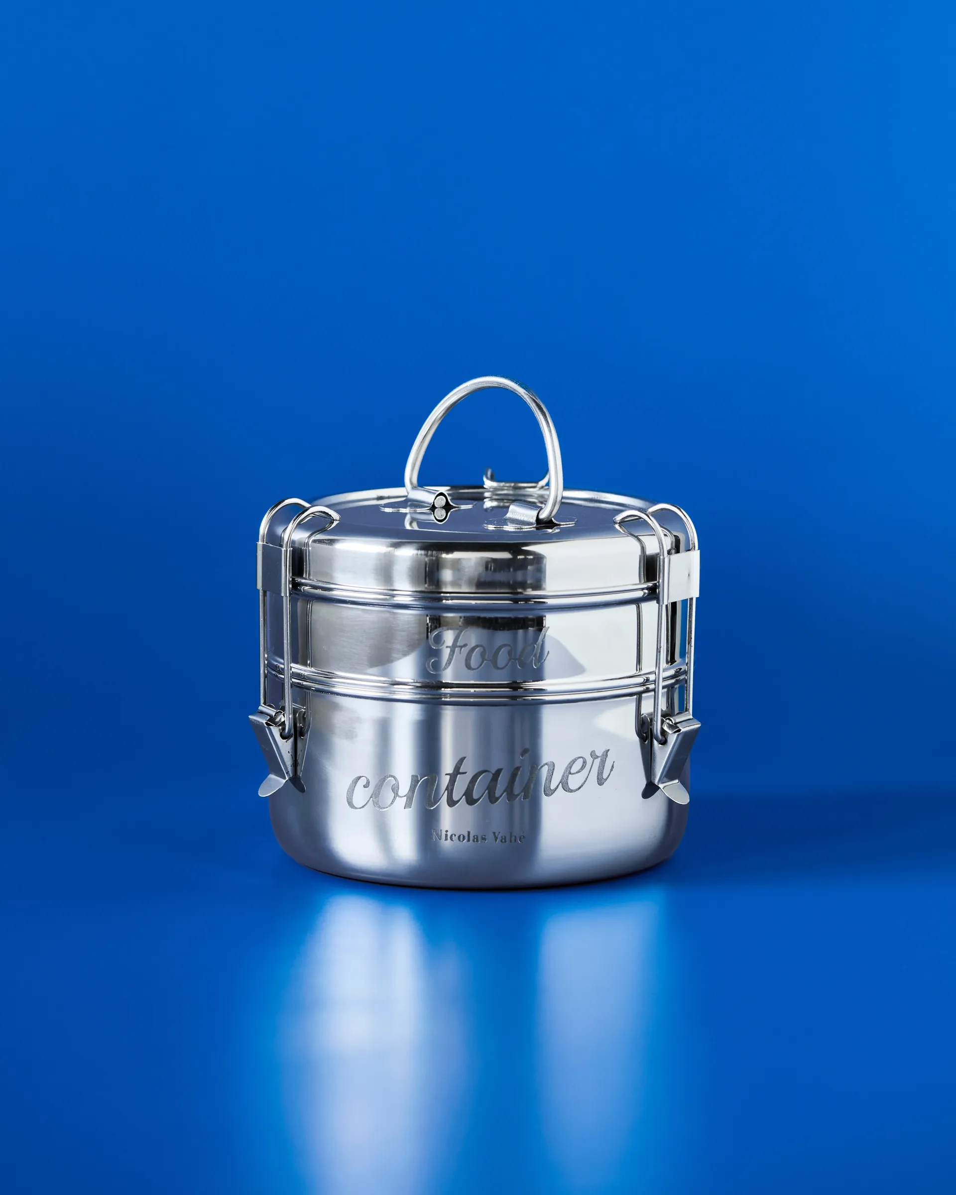 Nicolas Vahé lunchbox 2 pieces, Silver finish, Ø18 cm Nicolas Vahé