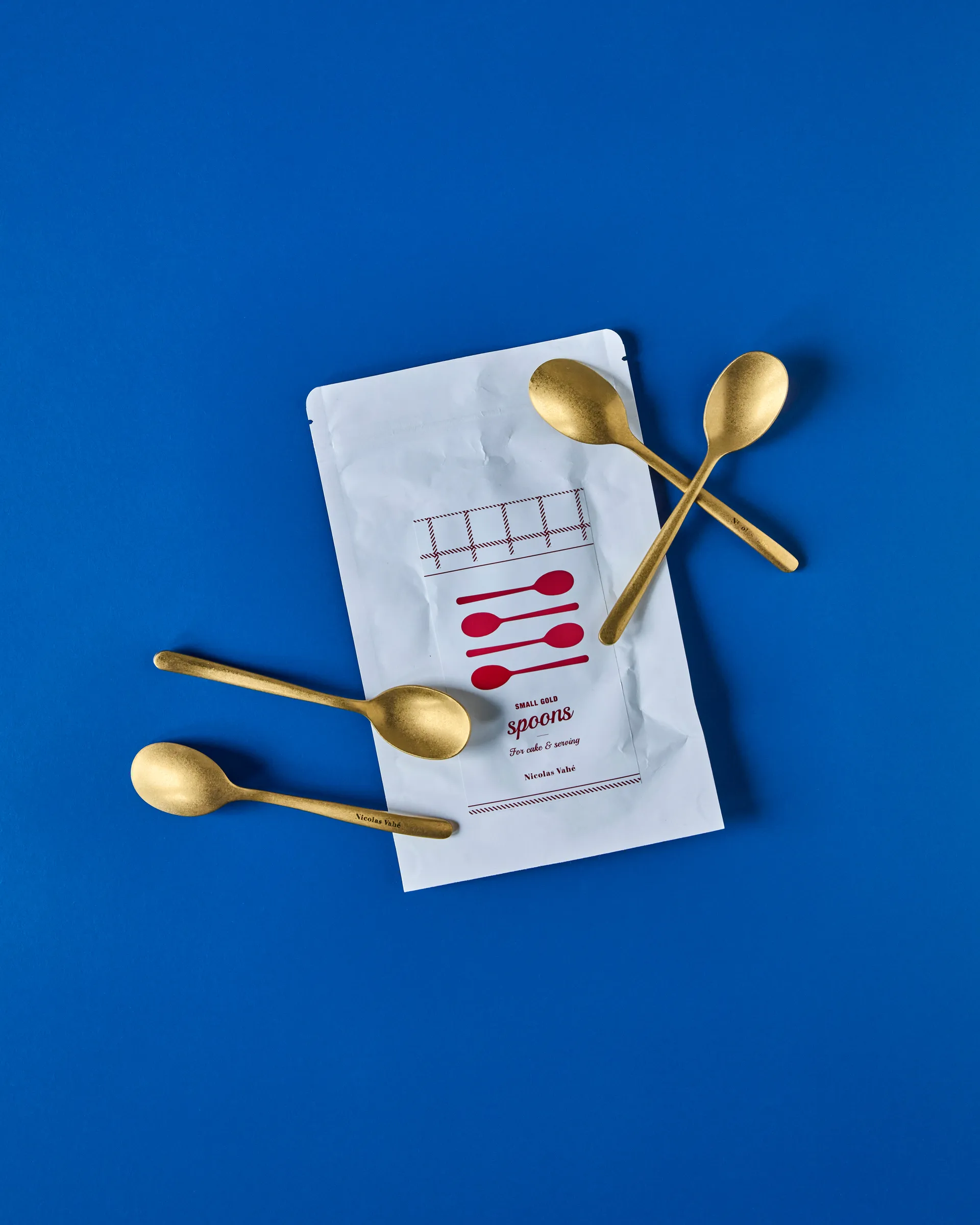 Nicolas Vahé teaspoon 4-pack, Antique gold finish Nicolas Vahé