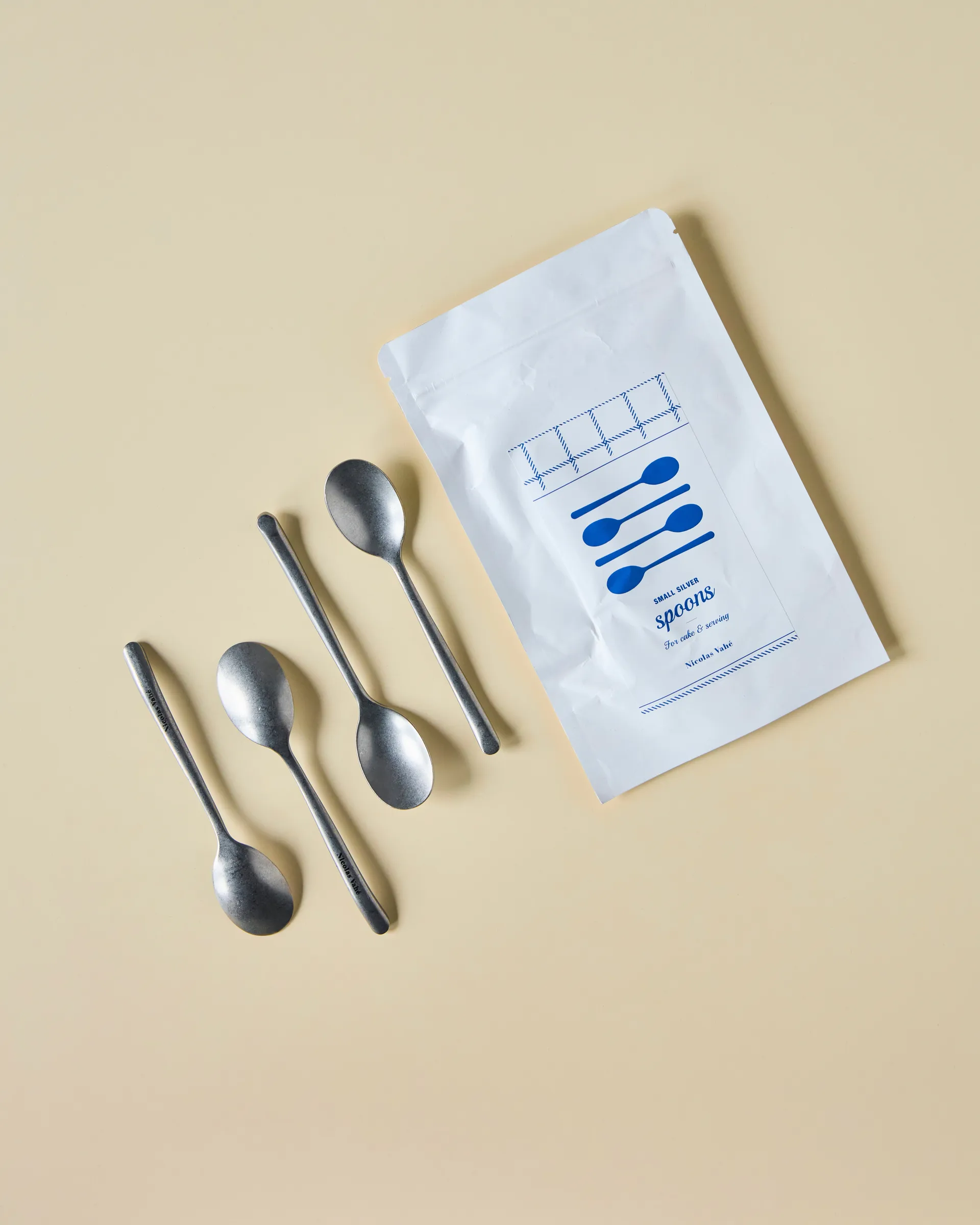 Nicolas Vahé teaspoon 4-pack, Antique silver finish Nicolas Vahé