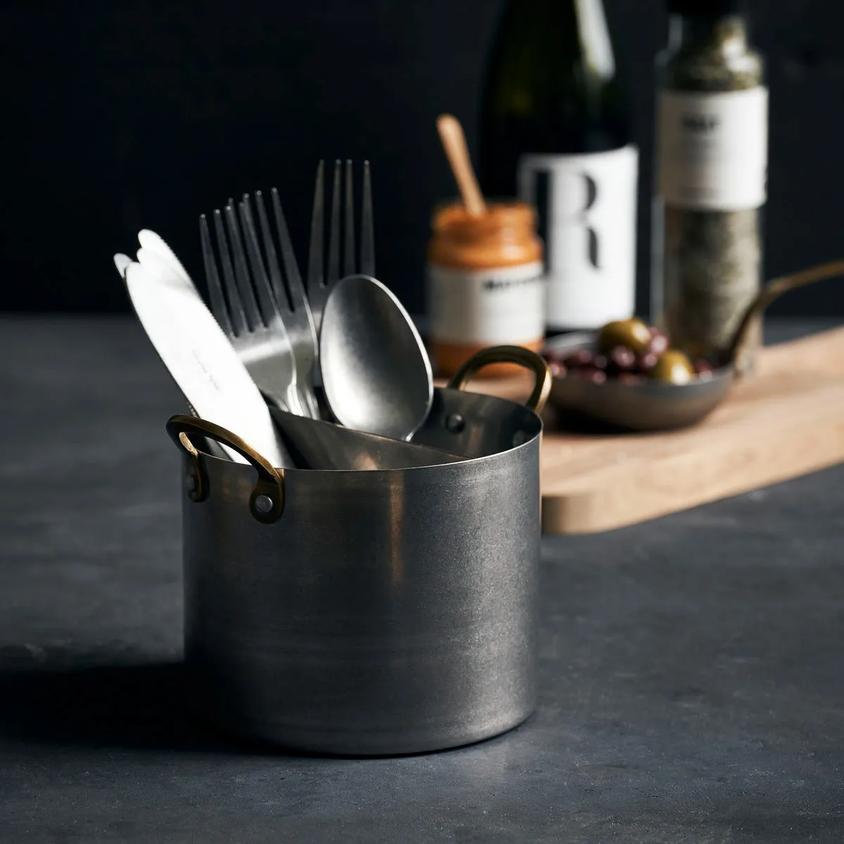 Presentation organiser Ø14 cm, Stainless steel-brass Nicolas Vahé