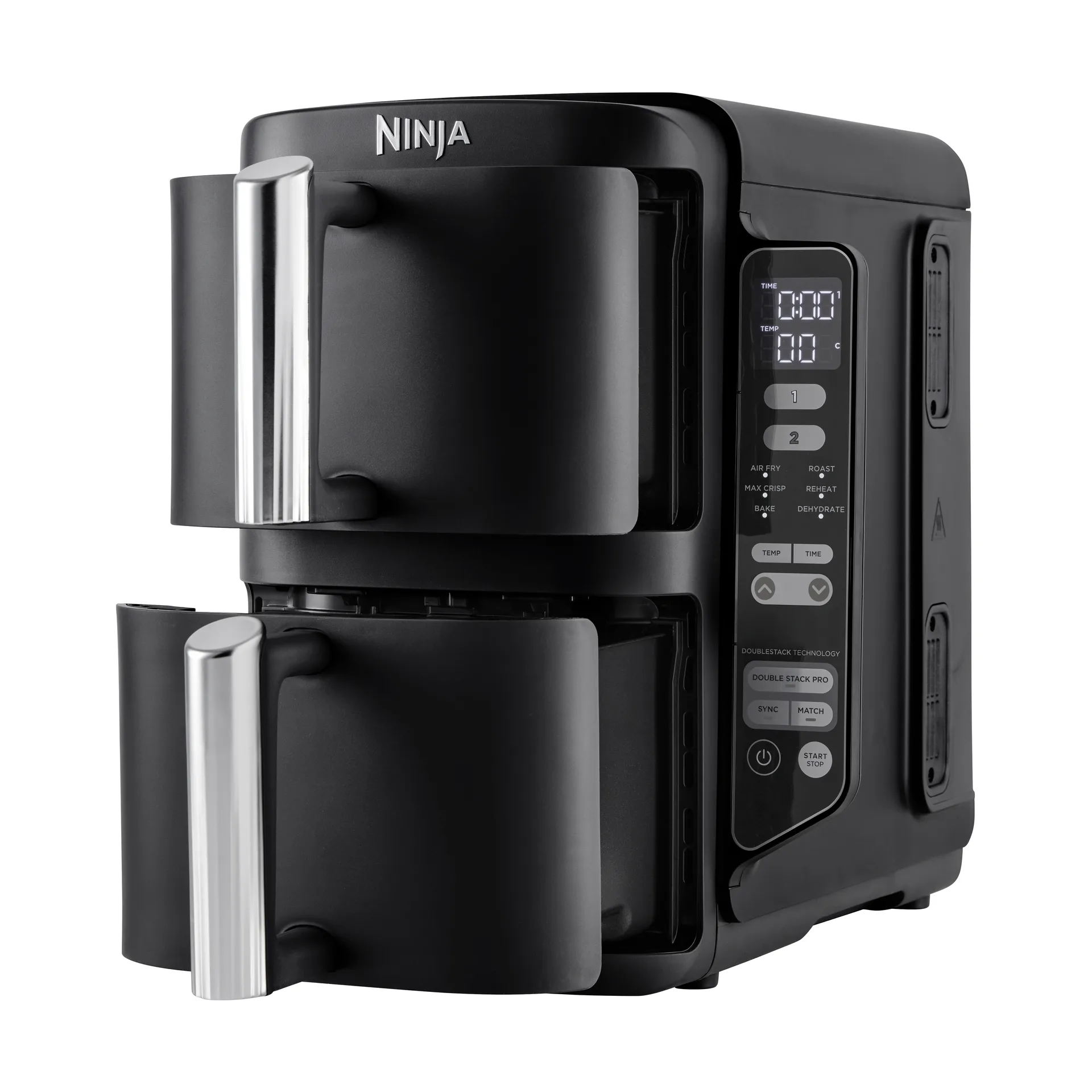 Ninja Air Fryer SL300EU double stack 2 drawers 7.6 L, Black Ninja