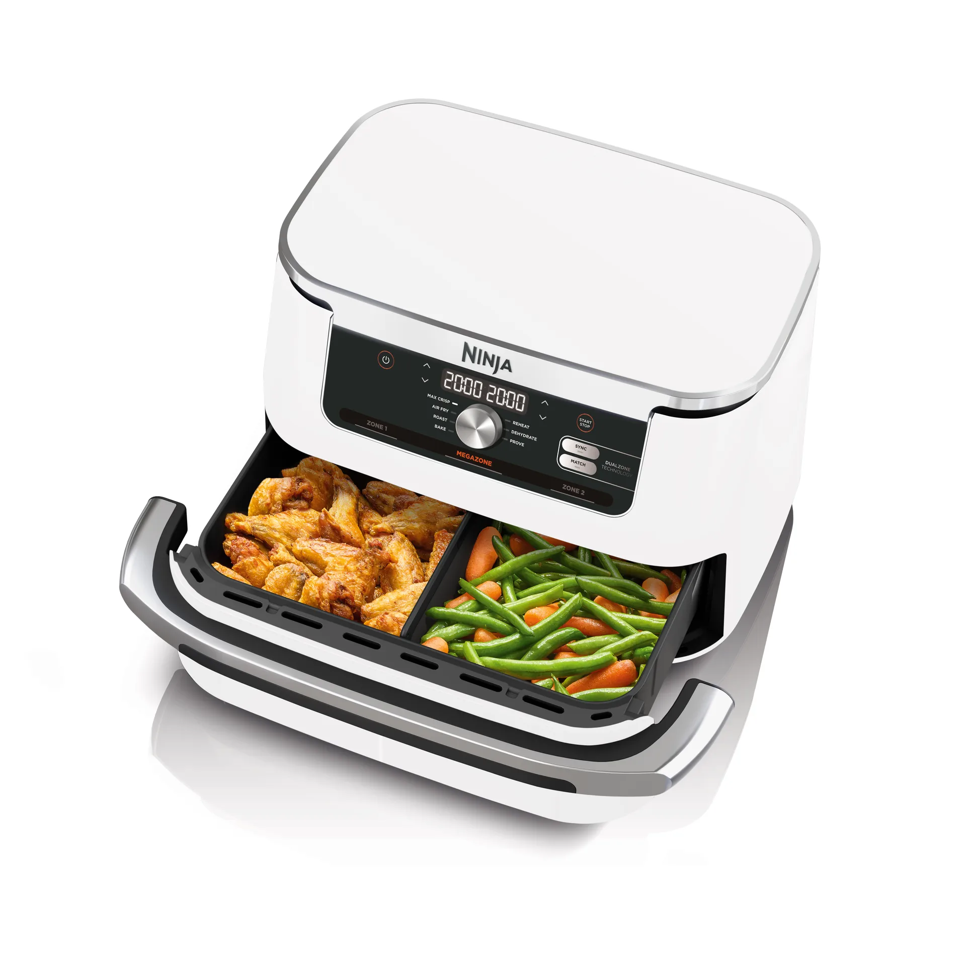 Ninja Foodi Air Fryer AF500EUWH FlexDrawer 10.4 L, White Ninja