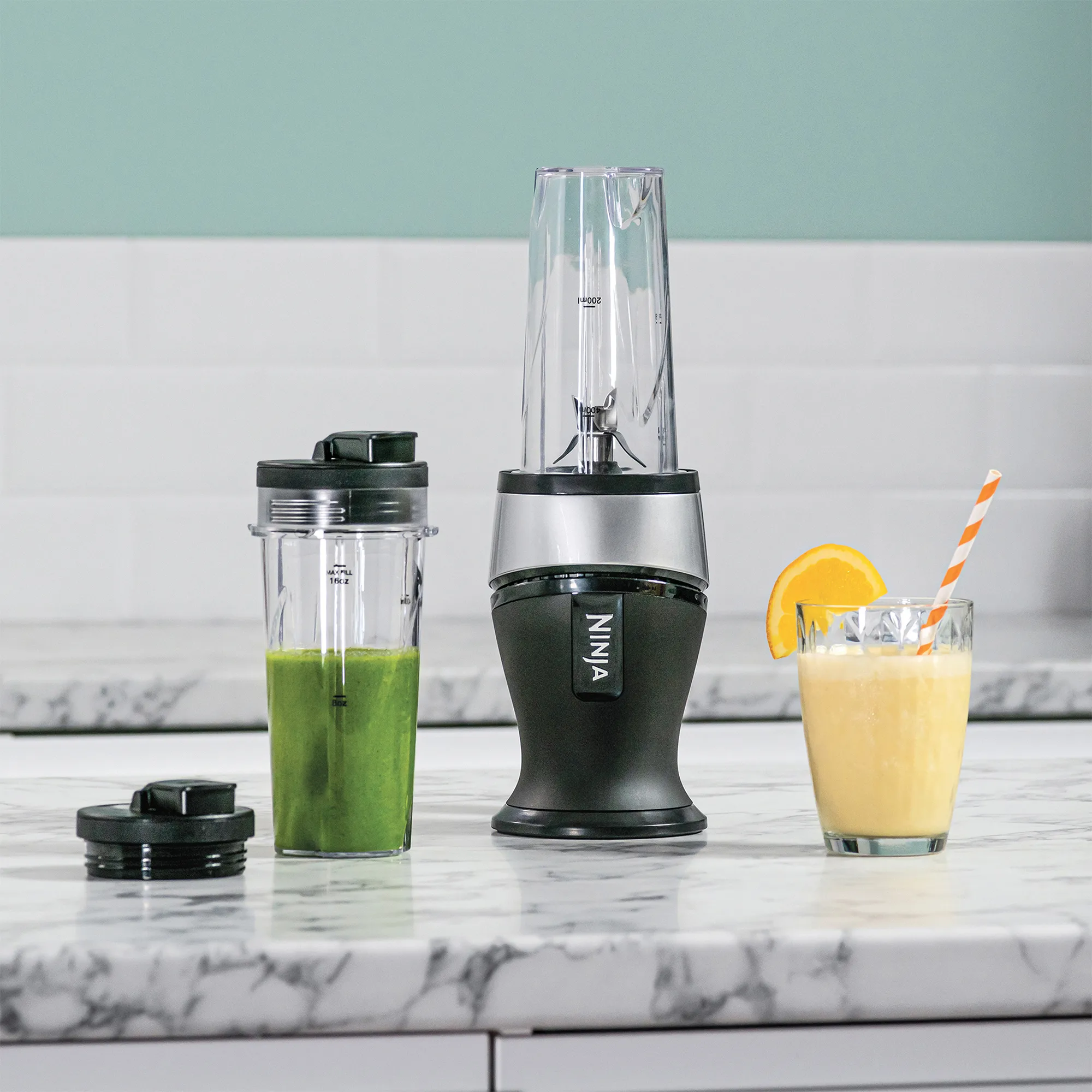 Amazon.com: Ninja Fit Blender Cups Replacement 16 oz Cups Kit with  NEW Ninja Fit Blender main image 1
