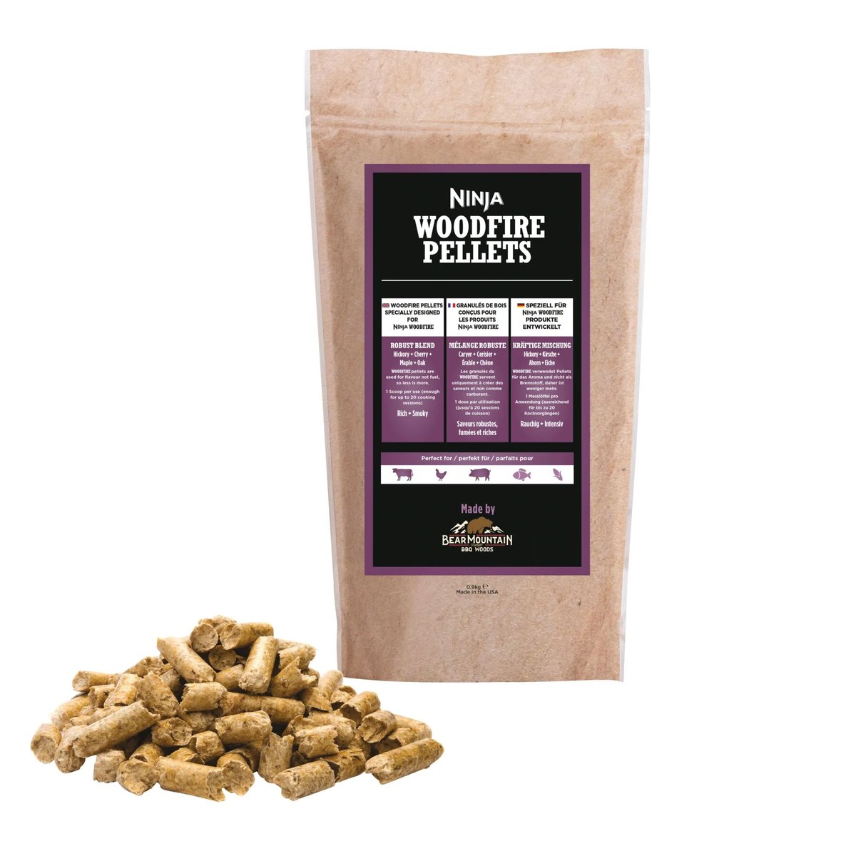 Ninja Woodfire pellets Robust Blend 900 g | Scandinavian Design | Brown