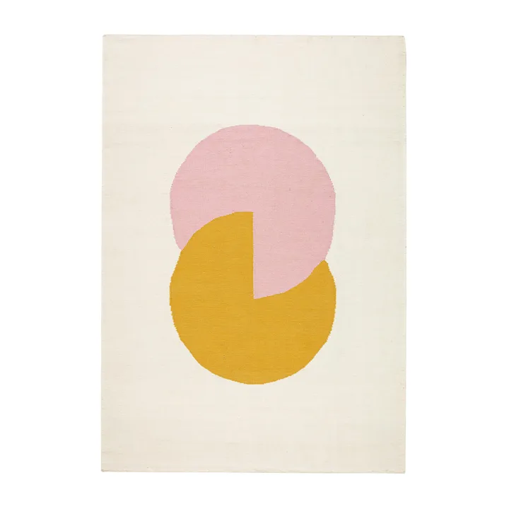 Circles blocks kelim rug pink from NJRD