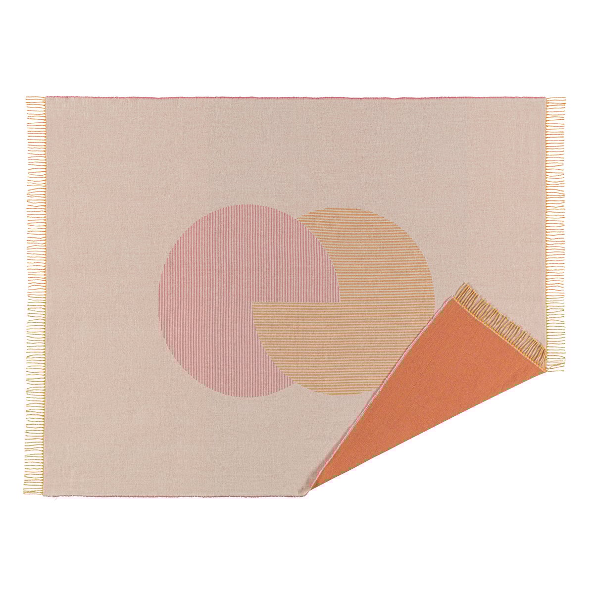 NJRD Circles cotton throw 130x185 cm natural white