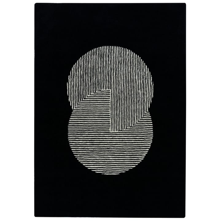 Circles wool rug black - 200x300 cm - NJRD