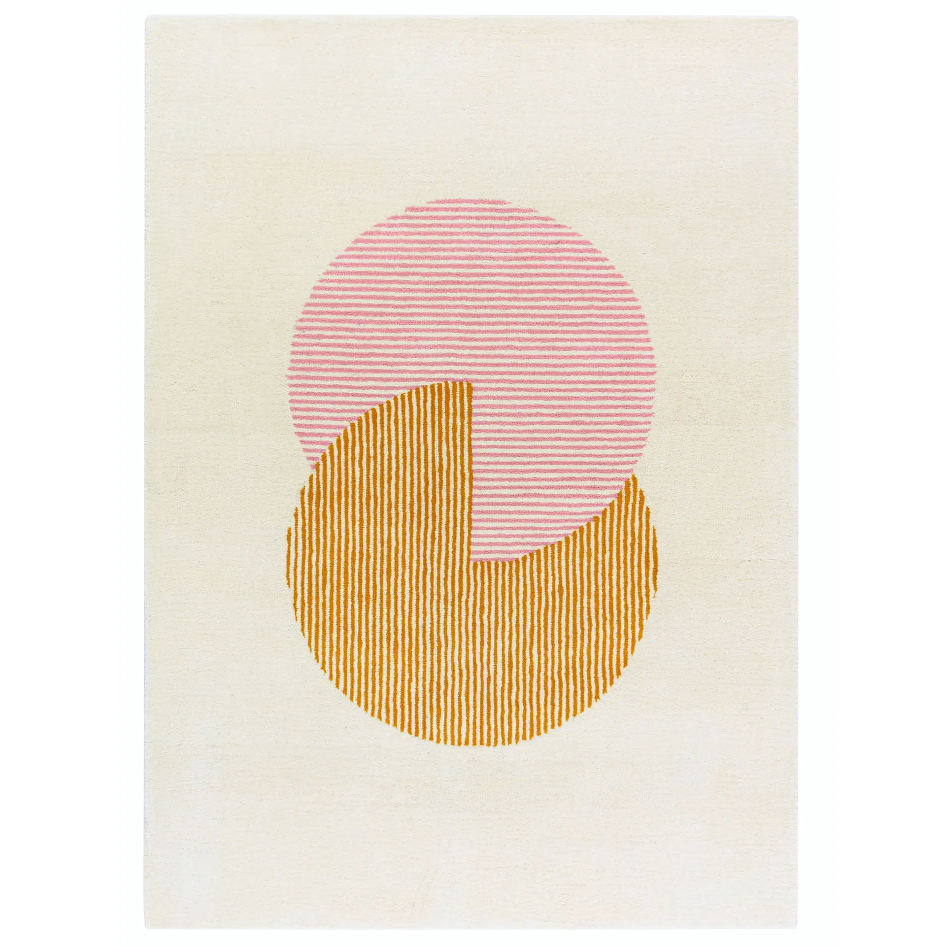Circles wool rug pink, 200x300 cm NJRD
