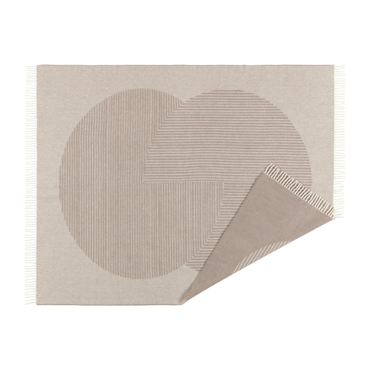NJRD Circles wool throw 130x185 cm Beige | Scandinavian Design | Wool blankets & throws | Beige