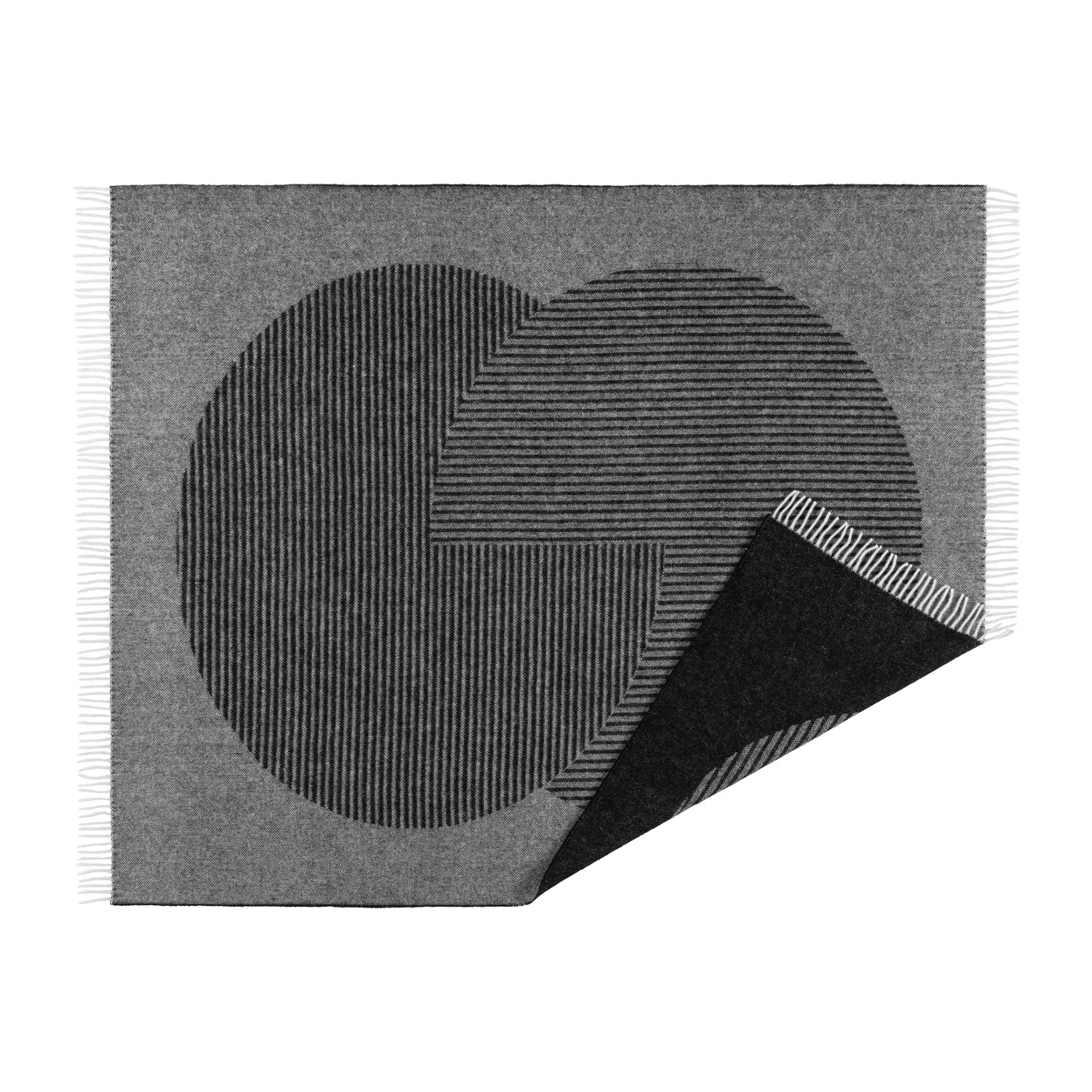 NJRD Circles wool throw 130x185 cm Black | Scandinavian Design | Wool blankets & throws | Black