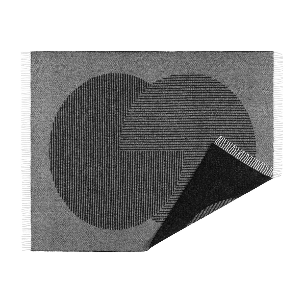 NJRD Circles wool throw 130x185 cm Black | Scandinavian Design | Wool blankets & throws | Black
