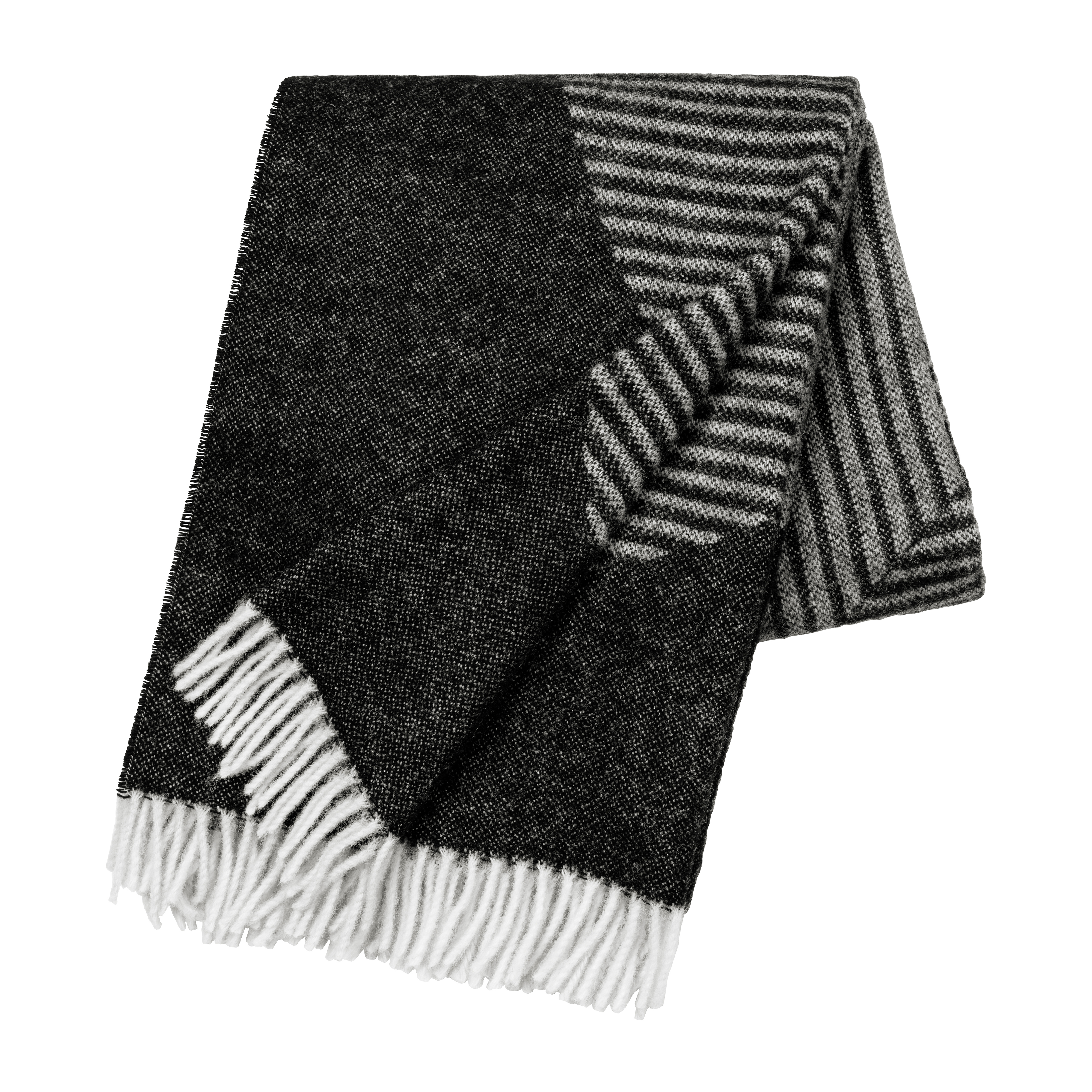 Circles wool throw 130x185 cm Black