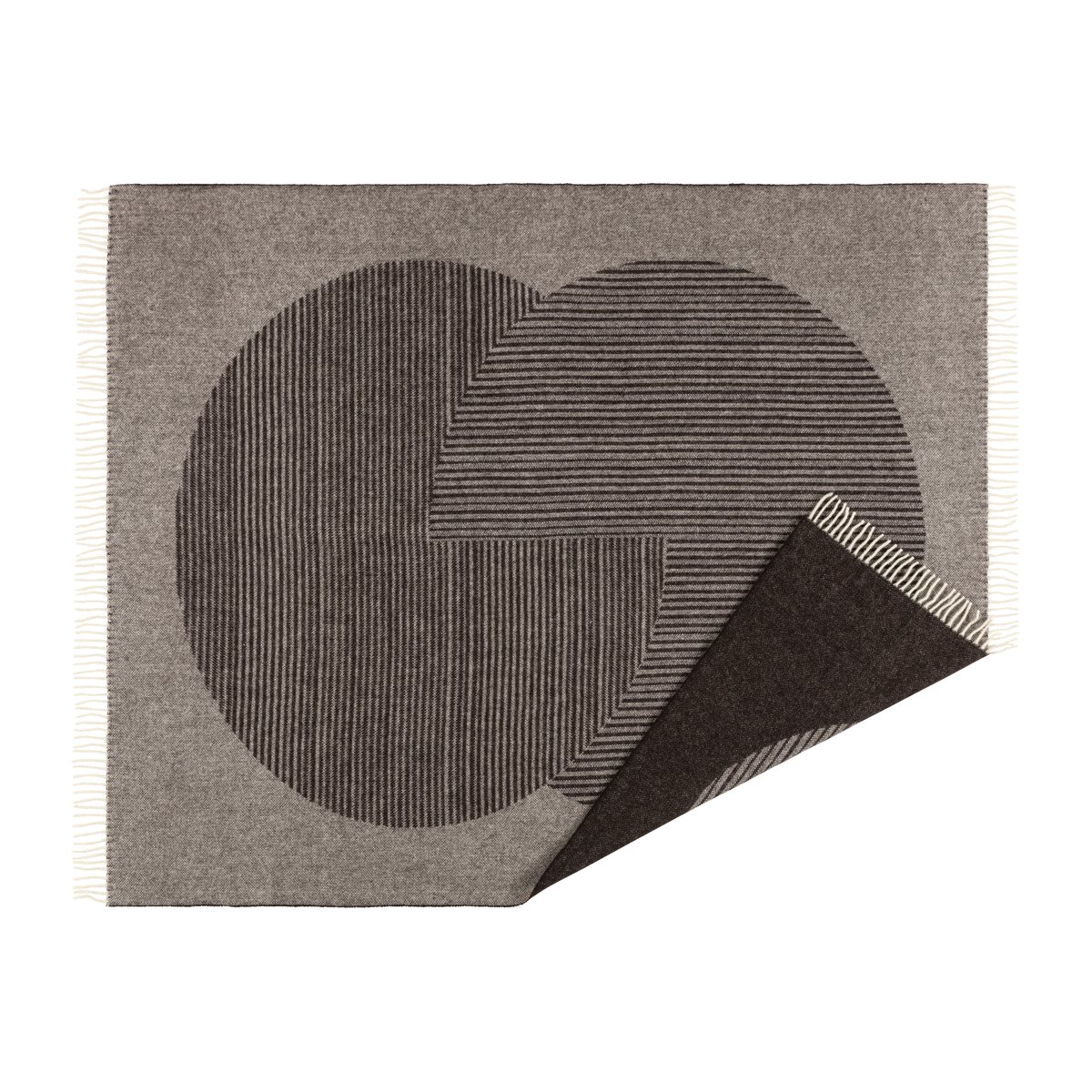 NJRD Circles wool throw 130x185 cm Brown