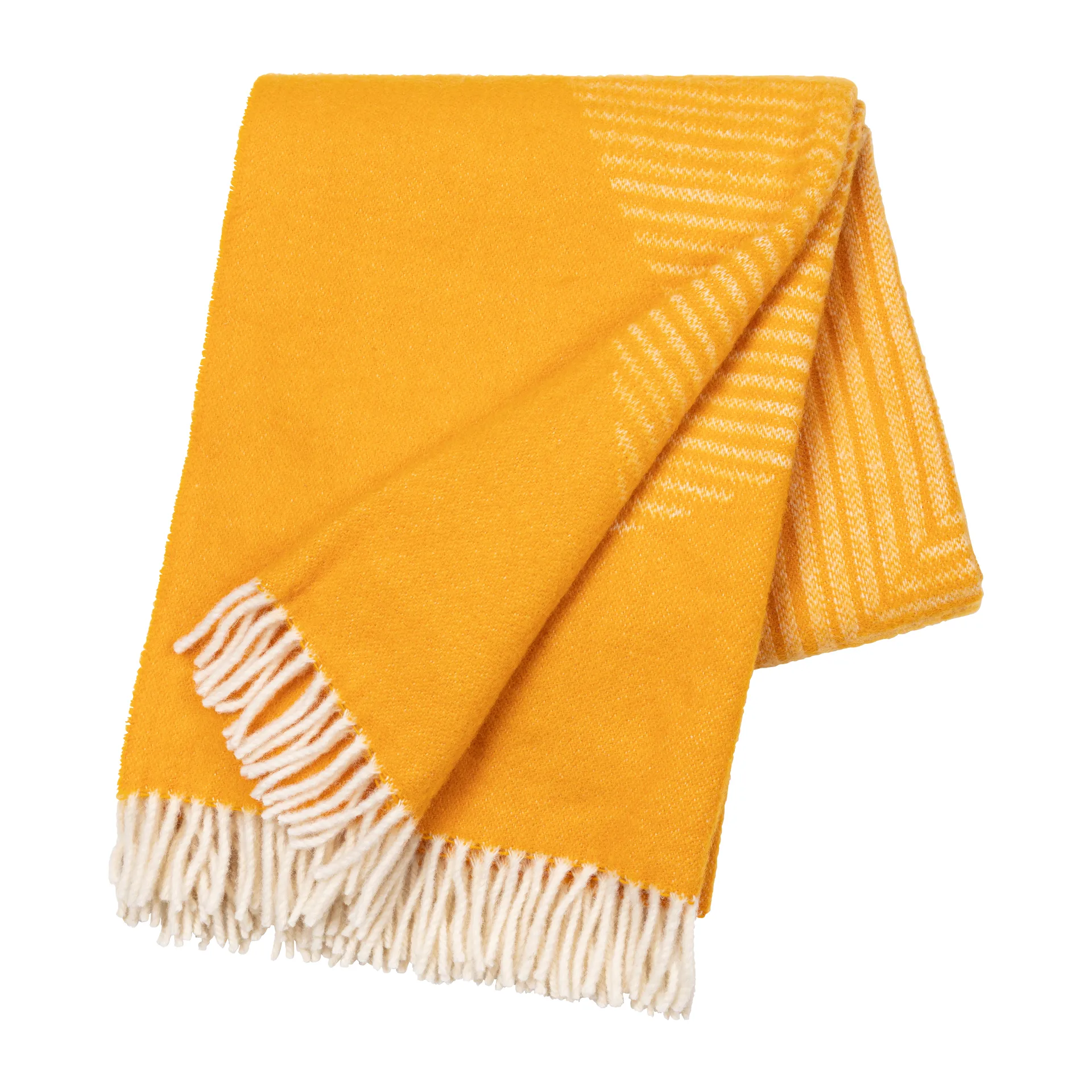 Circles wool throw 130x185 cm, Yellow NJRD