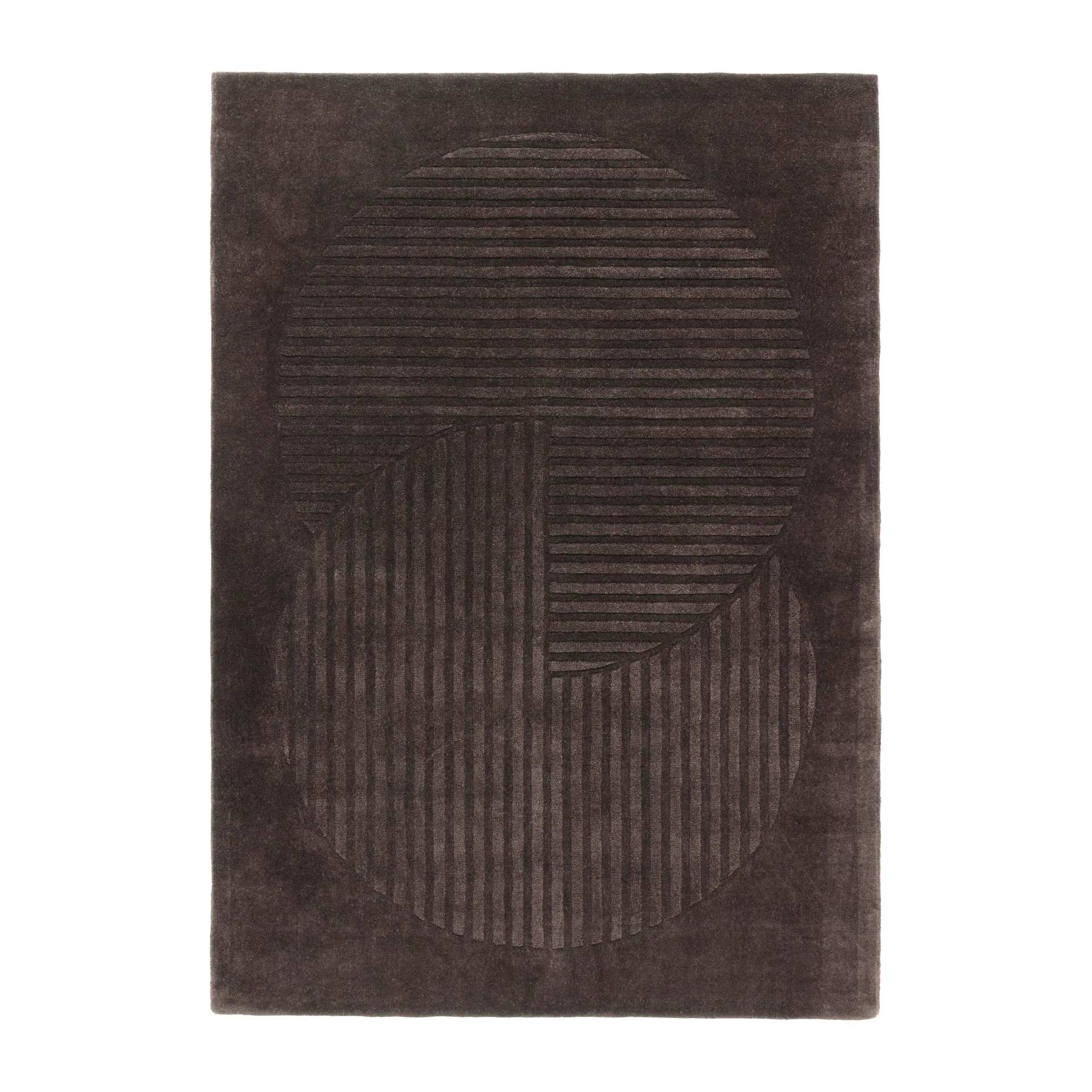 Levels Circles wool rug, Brown, 170x240 cm NJRD