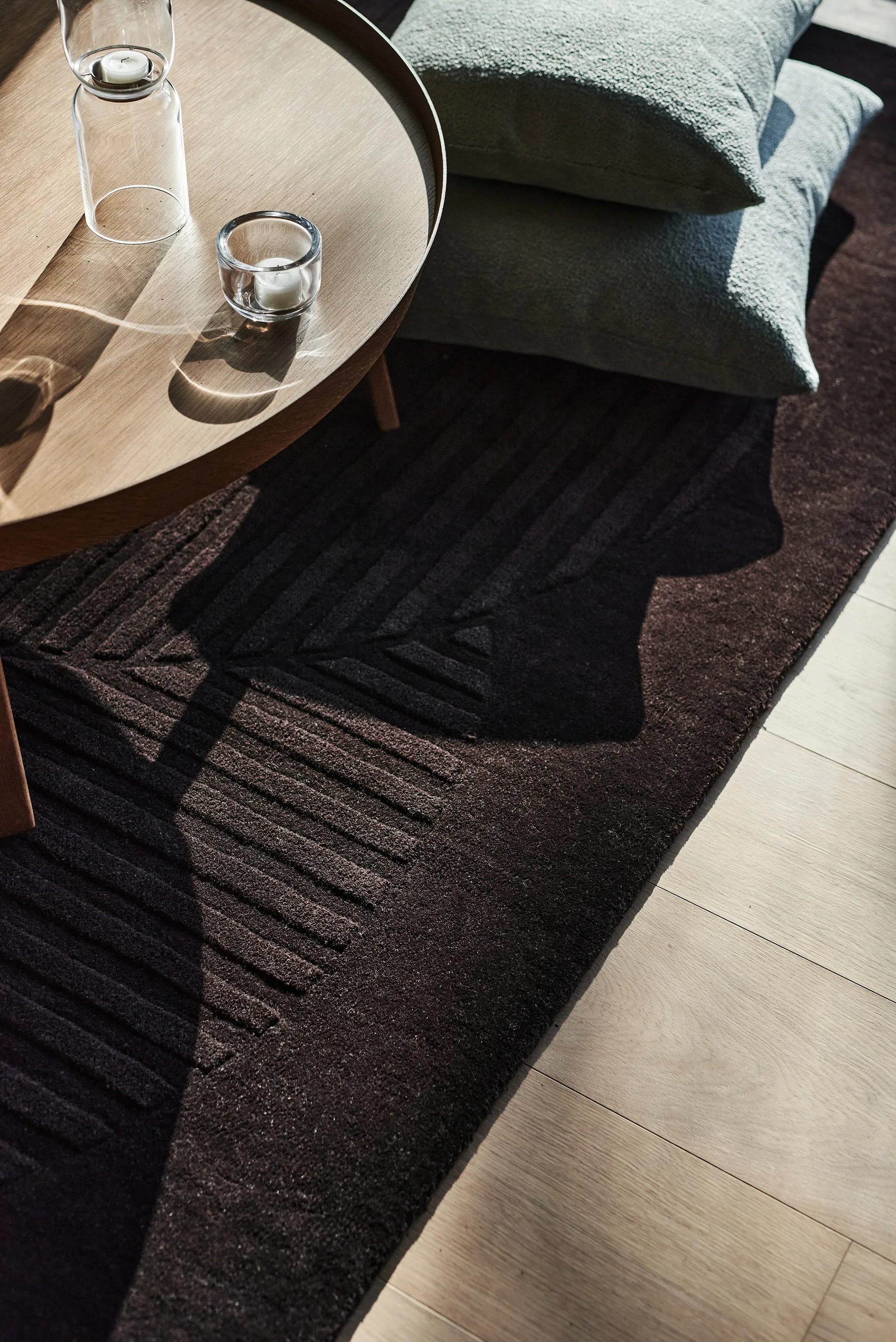 Levels Circles wool rug, Brown, 170x240 cm NJRD
