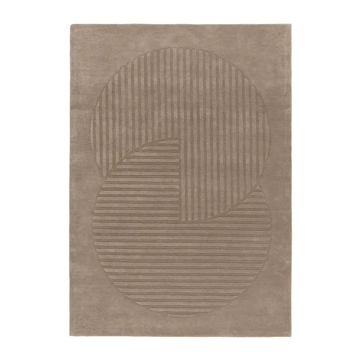 Levels Circles wool rug - Taupe, 170x240 cm - NJRD