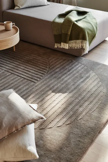 Levels Circles wool rug - Taupe, 170x240 cm - NJRD