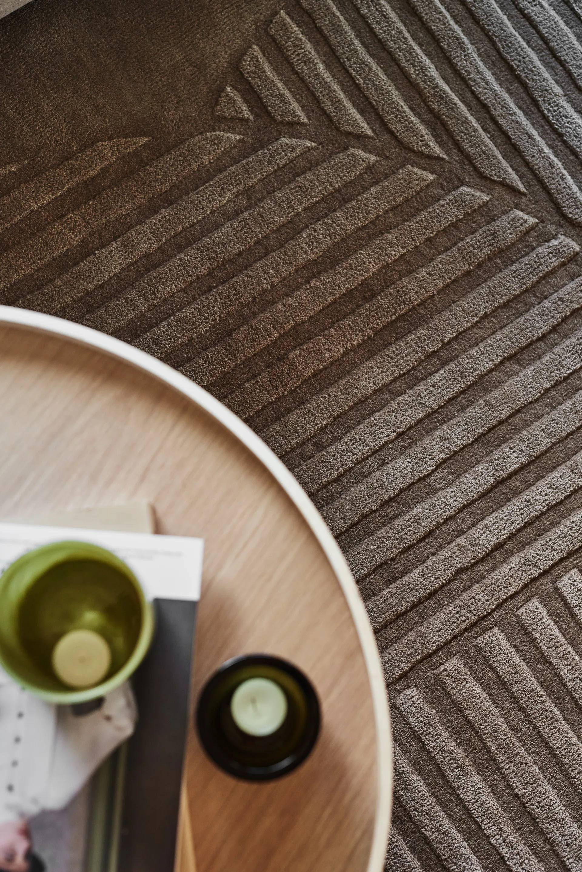 Levels Circles wool rug, Taupe, 200x300 cm NJRD