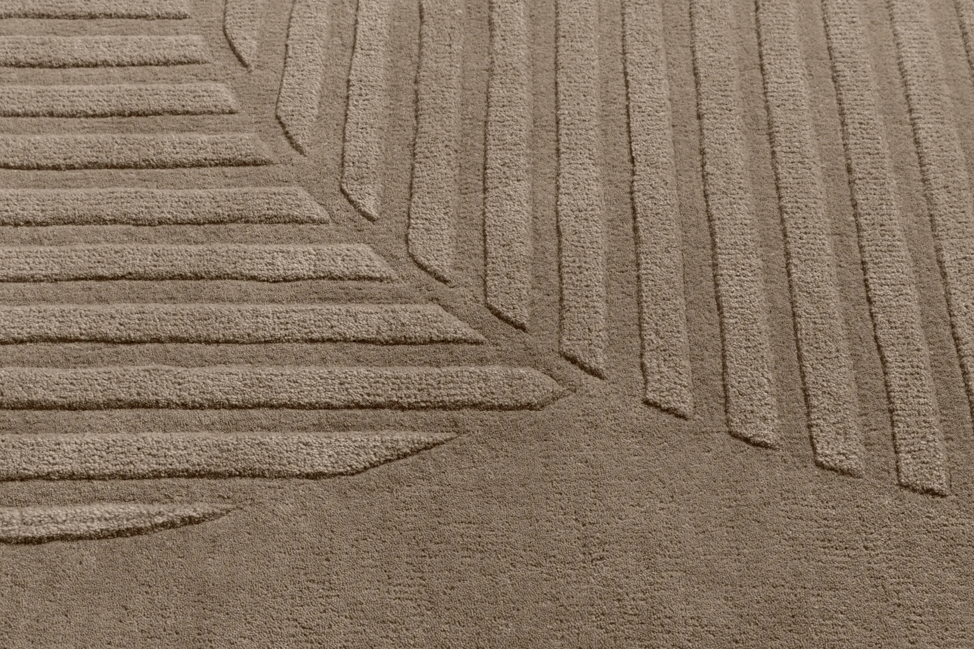 Levels Circles wool rug, Taupe, 200x300 cm NJRD
