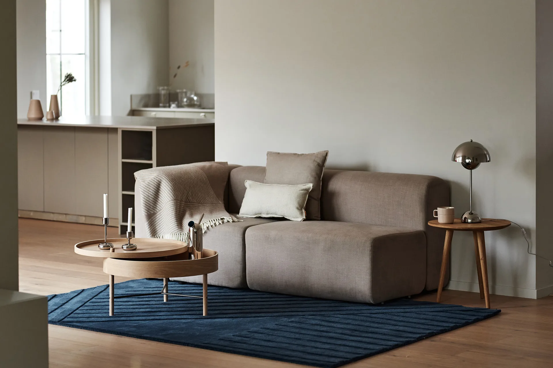 Levels Stripes wool rug, Blue, 170x240 cm NJRD
