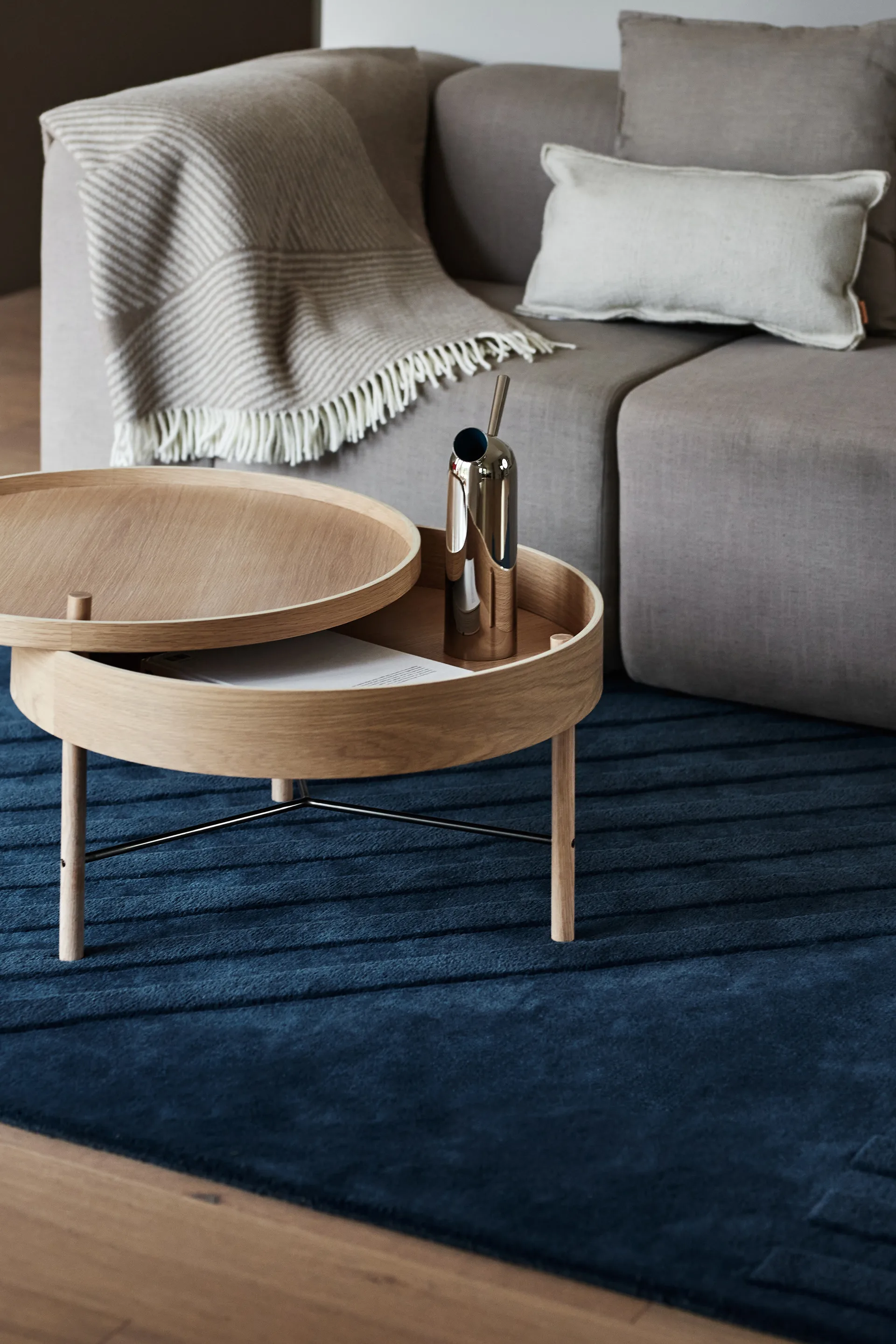 Levels Stripes wool rug, Blue, 170x240 cm NJRD