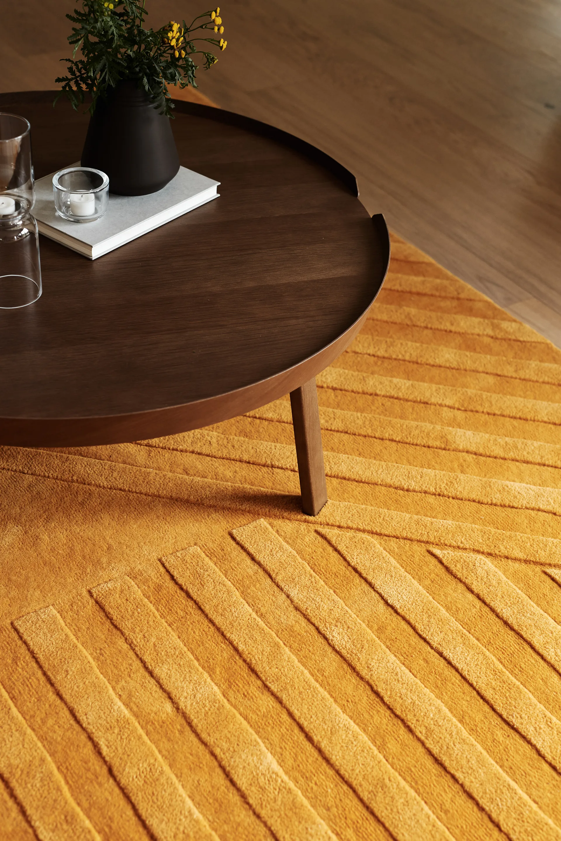 Levels Stripes wool rug, Yellow, 170x240 cm NJRD