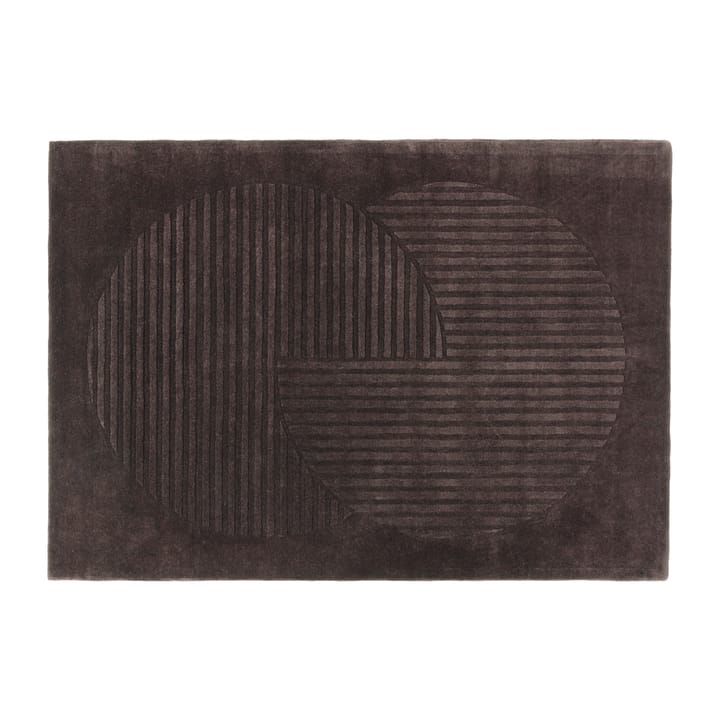 Levels wool carpet circles brown - 200x300 cm - NJRD
