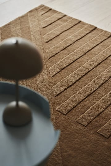 Levels wool carpet stripes beige - 200x300 cm - NJRD