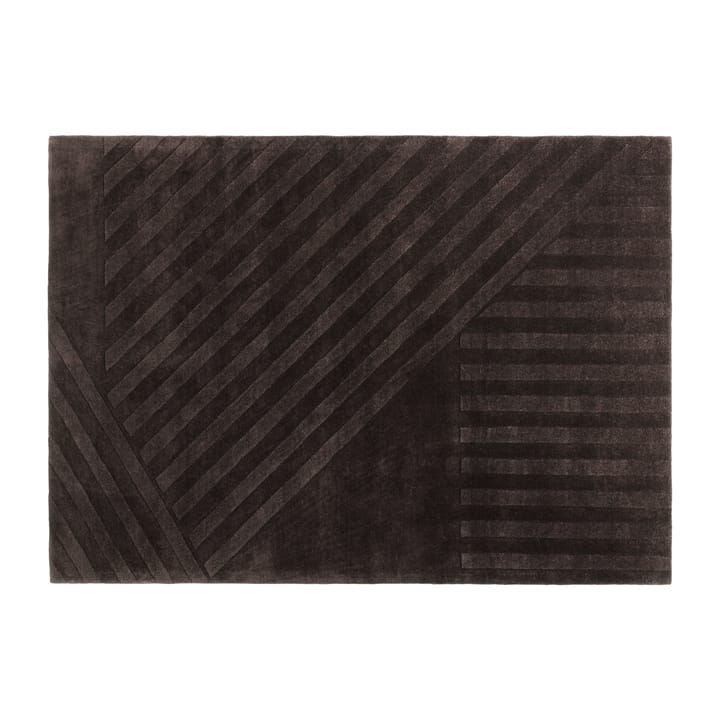 Levels wool carpet stripes brown - 200x300 cm - NJRD