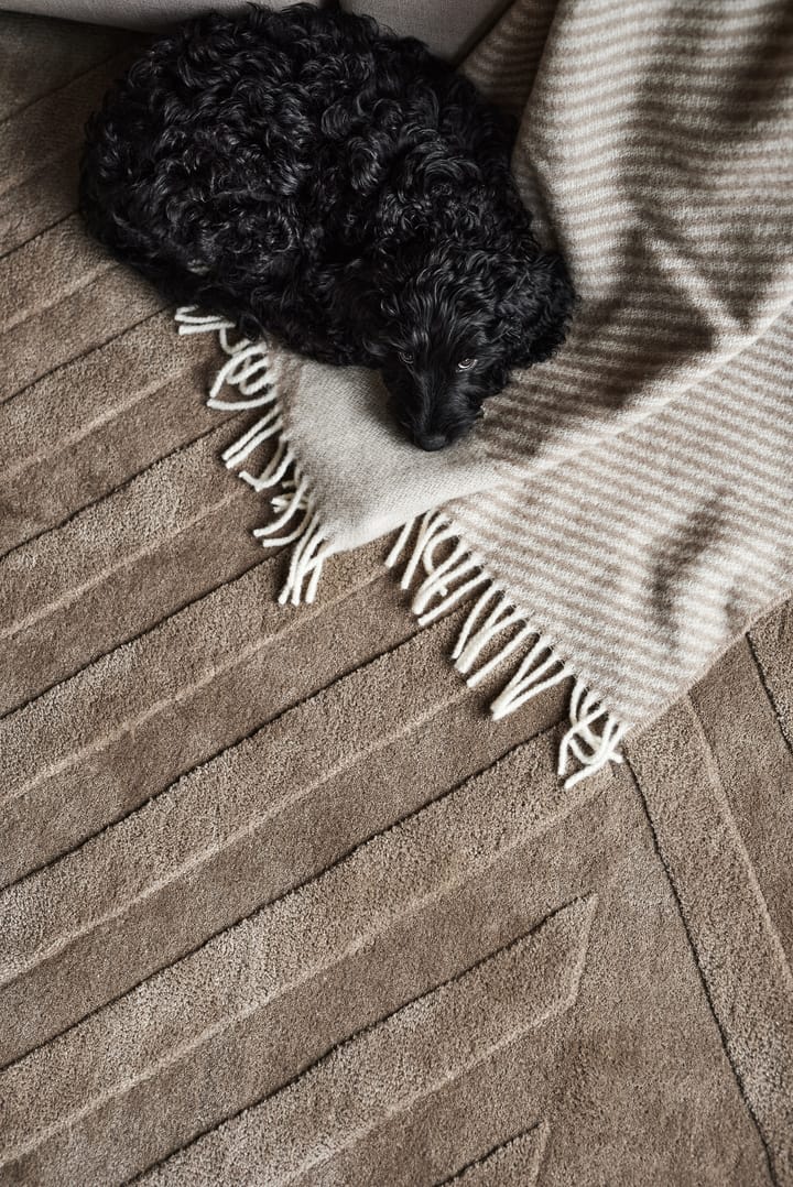 Levels wool carpet stripes grey - 170x240 cm - NJRD
